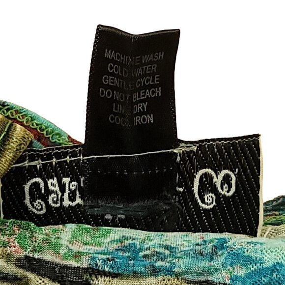 Camille & Co Womens M Printed Art to Wear Dress Lagenlook Crochet Accent - Picture 3 of 9